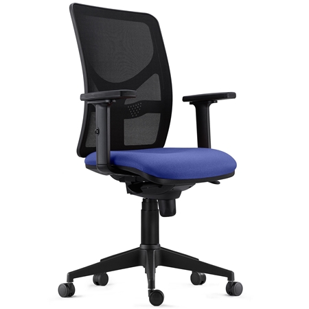Krzesło Biurowe MILO PRO, Regulowane Podłokietniki 2D, Podparcie Lędźwiowe, z Tkaniny, kolor Granatowy
